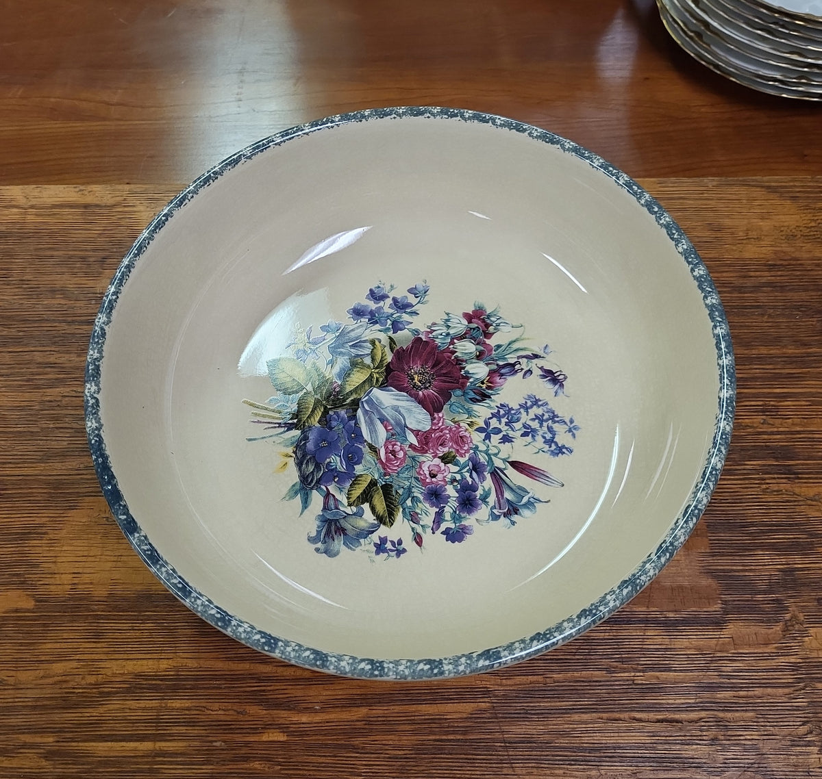 Home & Garden Party Stoneware Floral Pasta Bowl