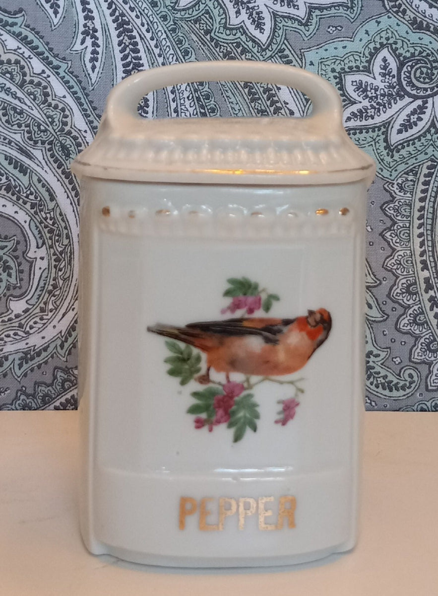 Vintage German Porcelain Spice Jars - Set of 2