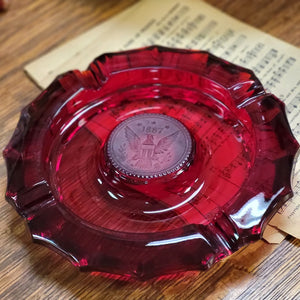 Fostoria Red Ruby Eagle Coin Ashtray