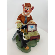 Load image into Gallery viewer, Vintage Slapstix Hand Painted Clown Figurine by Cast Art, Cold Call Clown Selling Ice to Penquins