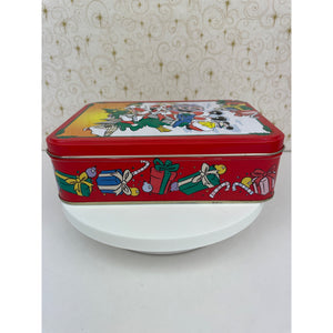 Vintage Looney Tunes Christmas Tin Box 1998 Bugs Bunny and Friends