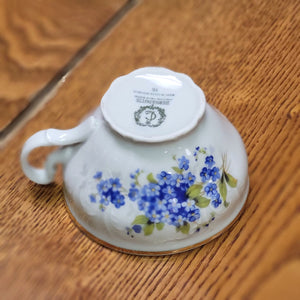 Vintage Bernadotte Czech Republic Porcelain Teacup & Saucer Forget Me Not Design