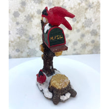 Load image into Gallery viewer, Winter Mailbox Figurine with Cardinals - Polystone Christmas Decoration, Holiday Decor