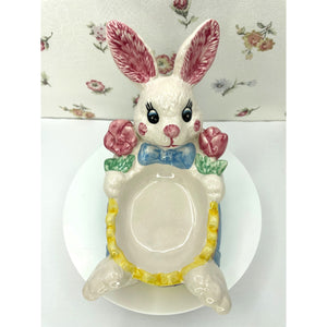 Ceramic Sponge Bunny, Spongeware Caddy by Hermitage Pottery