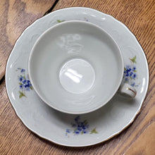 Load image into Gallery viewer, Vintage Bernadotte Czech Republic Porcelain Teacup &amp; Saucer Forget Me Not Design