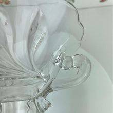 Load image into Gallery viewer, Vintage German Clear Glass Pedestal Taper Candle Holder with Handles