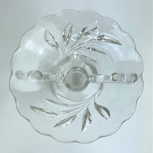 Load image into Gallery viewer, Vintage German Clear Glass Pedestal Taper Candle Holder with Handles