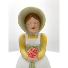 Load image into Gallery viewer, Vintage Avon Porcelain Miniature Bell - Girl in a Green Bonnet, 1985