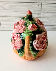 Basket of Pink Roses Ceramic Teapot by Asia Master Group