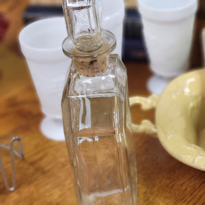 Clear Glass Schenley Decanter, Mid Century Embossed Vintage Bottle