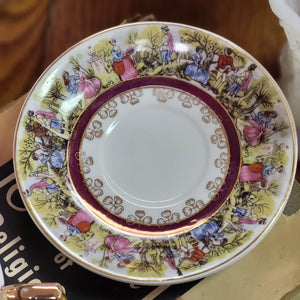 Vintage Royal Sealey Courting Couple Gold Gilt Trim Cup and Saucer - Sold Separately