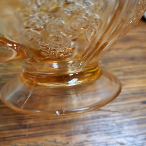 Vintage Pink Federal Glass Rose of Sharon Sugar Bowl