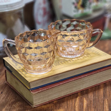 Load image into Gallery viewer, Pink Depression Glass Jeannette/Diamond Cubist Pattern Sugar and Creamer Set