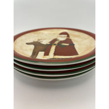 Load image into Gallery viewer, Debbie Mumm Zak Designs Folk Art Santa Decorative Plates - Set of 4