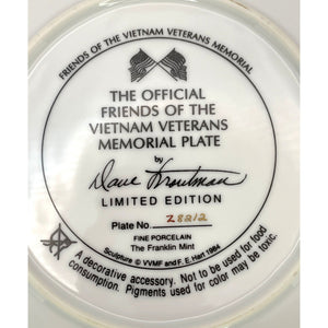 Official Friends of the Vietnam Veterans Memorial Porcelain Plate from The Franklin Mint