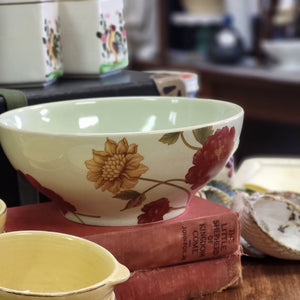 Decorative bowl with Red and Brown Floral Design