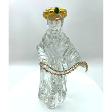 Load image into Gallery viewer, Vintage Gorham Crystal King Gaspar with gold chain, Wiseman Nativity figurine