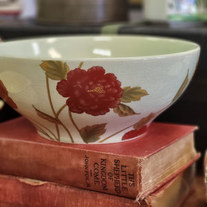 Decorative bowl with Red and Brown Floral Design