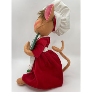 Annalee Christmas Baking Mouse Girl Doll Holding Christmas Tree Cookie