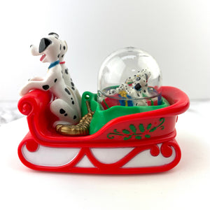 McDonalds Disney 101 Dalmatians Snow Dome Dog Sledding Collectible Figurine 1996