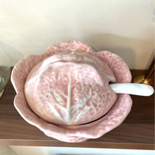 Load image into Gallery viewer, Vintage Pink Ceramic Cabbage Soup Tureen, Lidded Cabbage Bowl With Ladle