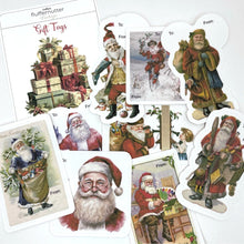 Load image into Gallery viewer, Santa Gift Tag Stickers, Vintage Inspired Christmas Gift To and From Stickers