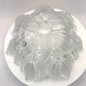 Vintage Sylvia by Walther-Glas Tulip Crystal Bowl, Frosted Floral Candy Dish