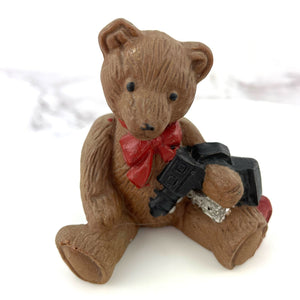 Vintage Rustic Christmas Bear Figurine Collection Set of 5 Holiday Teddy Bears