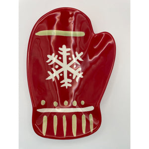 Hallmark Ceramic Mitten Candy/Nut Dish, Holiday Decor Tray