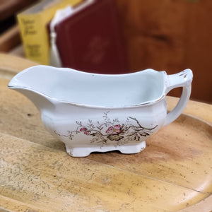Antique Alfred Meakin Cherry Blossom Royal Ironstone Gravy Boat