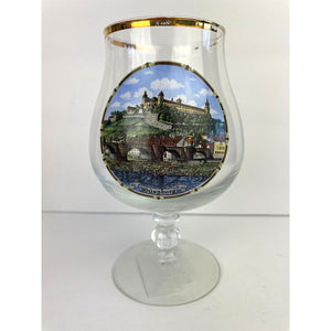 Wurzberg Germany Gold Rim Souvenir Beer Glass