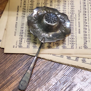 Antique Godinger Silver Plate Floral Art Nouveau Tea Strainer Decorative