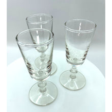 Load image into Gallery viewer, Vintage Clear Cordial Liqueur Shot Glasses - Stemmed Aperitif Barware Set of 3