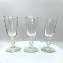 Load image into Gallery viewer, Vintage Clear Cordial Liqueur Shot Glasses - Stemmed Aperitif Barware Set of 3