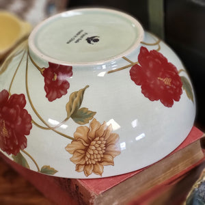 Decorative bowl with Red and Brown Floral Design