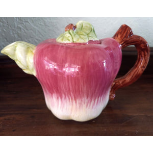 Vintage Apple Shaped Teapot, Small Single Serve Tea Pot