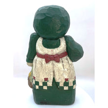 Load image into Gallery viewer, Carved Wooden Country Woman with Basket Made by Midwest of Cannon Falls