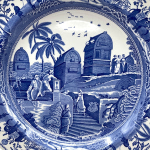 Spode Blue Room Collection Caramanian, Traditions Series Plate, Blue and White Transferware