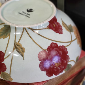 Decorative bowl with Red and Brown Floral Design