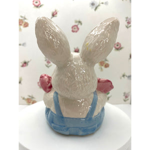 Ceramic Sponge Bunny, Spongeware Caddy by Hermitage Pottery