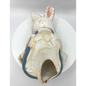 Vintage Hand Painted Ceramic Boy Bunny, Lazy Rabbit