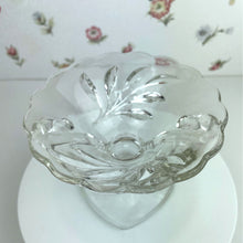 Load image into Gallery viewer, Vintage German Clear Glass Pedestal Taper Candle Holder with Handles