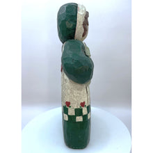 Load image into Gallery viewer, Carved Wooden Country Woman with Basket Made by Midwest of Cannon Falls