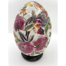 Load image into Gallery viewer, Vintage Hand Painted Moriage Egg, Floral and Bird Pattern with Gold Gilding