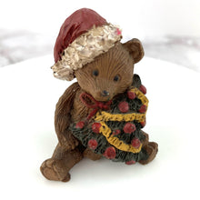 Load image into Gallery viewer, Vintage Rustic Christmas Bear Figurine Collection Set of 5 Holiday Teddy Bears