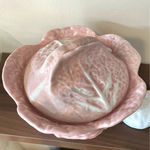 Load image into Gallery viewer, Vintage Pink Ceramic Cabbage Soup Tureen, Lidded Cabbage Bowl With Ladle