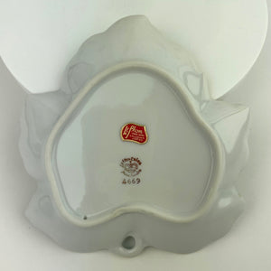 Lefton China Trinket Tray, Porcelain Hand Painted Leaf Shaped Vanity Tray