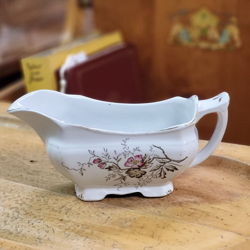 Antique Alfred Meakin Cherry Blossom Royal Ironstone Gravy Boat