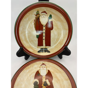Debbie Mumm Zak Designs Folk Art Santa Decorative Plates - Set of 4