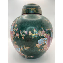 Load image into Gallery viewer, Vintage Chinese Cloisonné Porcelain Ginger Jar - Hand Painted Oriental Lidded Urn/Vase